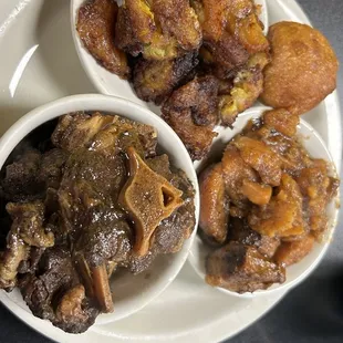 Ox Tail, Plantains and yams