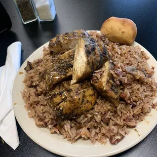 Jerk Chicken  Rice and Peas