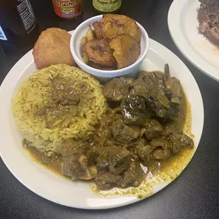 Delicious Curry Goat w amazing rice