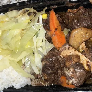 Oxtails Rice Steamed Cabbage
