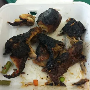 My "jerk" chicken whose life was jerked to death.