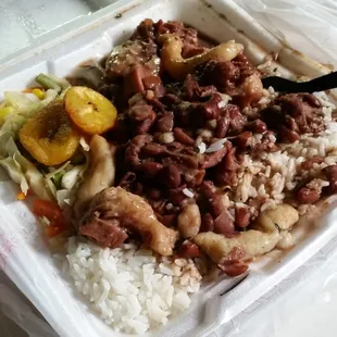 Pig tail and stew peas. My favorite dish.