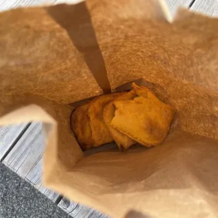 Expensive beef patties served in a bag.