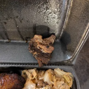 Many bare midsized bones like this throughout the oxtails.