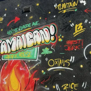 Mural on the side of the  restaurant