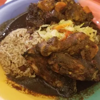 Jerk Chicken and Oxtail Combo Platter