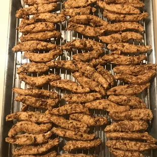 Vegan jerk chicken (Gardein meatless chicken strips)