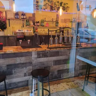 The nice looking bar area that's inside the locked doors