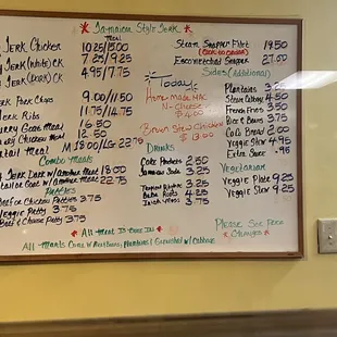 Menu- Mac and cheese only on Friday and Saturday