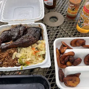 Jerk Chicken and plantains