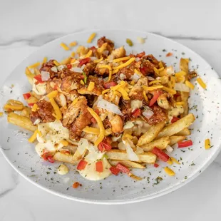 Loaded Hot and Honey Fried Chicken Fries