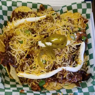 a plate of nachos