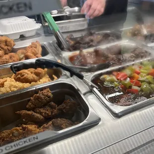 chicken wings and fried chicken, interior