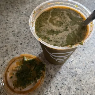 Disgusting pulp from dirty juicer. Who would give this to a customer??