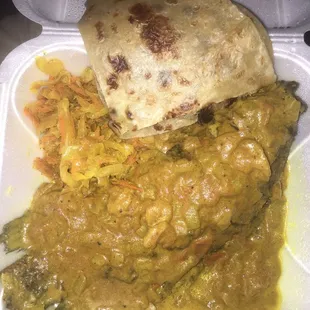 Tilapia, Coconut Curry, Chapatti