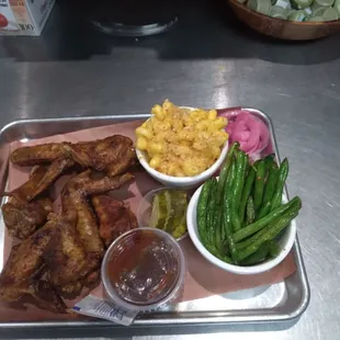 Half smoked chicken dinner, is the wensday special comes with 2 sides