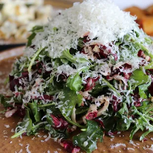 Arugula salad with grana padano and anchovy vinaigrette