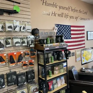 STORE INTERIOR- ACCESSORIES AND BLACK RIFLE COFFEE