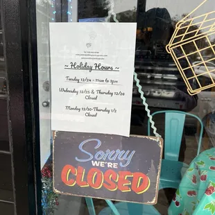 Holiday hours