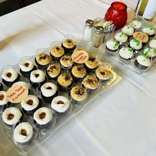 Sea Salt Carmel minis, Chocolate Cheese Cake minis, and Guinness/Baileys Chocolate cupcake.