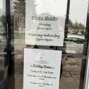 Holiday hours