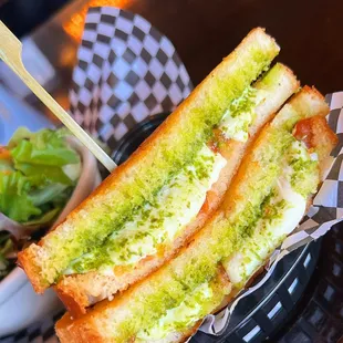 Caprese grilled cheese