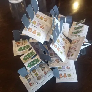 The "Pile of Shame." No luck with pull tabs at James Ballentine on this day.