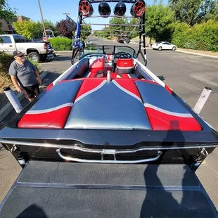 Rearview of new upholstery in Sanger