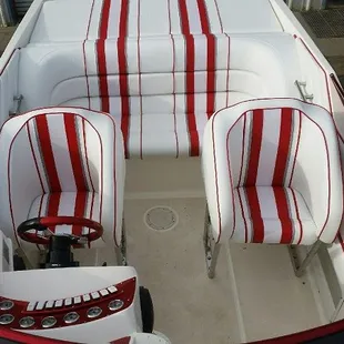 New Upholstery from our in-house shop gives this boat a brand new look!
