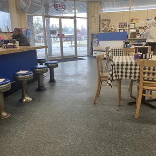 a view of the dining area