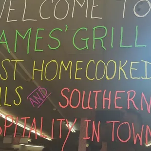 welcome to james grill and best home cooked meals and southern hospitality in town