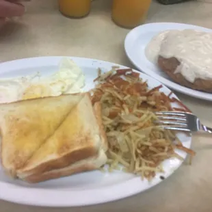 Eggs and country fried steak