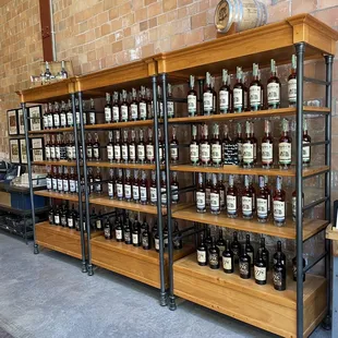 shelves of bottles of liquor