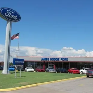 The Big Blue Oval in front of James Hodge Ford.
