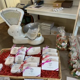 Free samples served on weight scale - we may have already pilfered the offerings