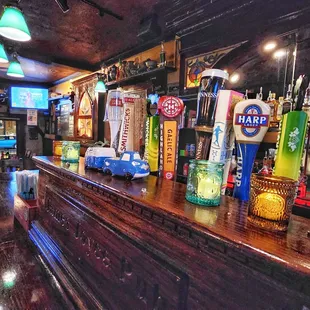 Beer on tap at the bar