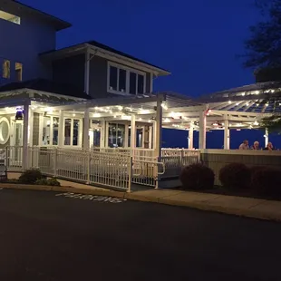 outside of restaurant at night