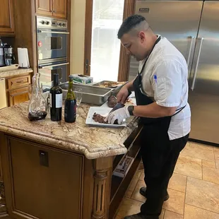 Chef Jonathan carving beef tenderloin