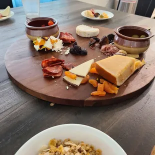 Lunchtime charcuterie board...after we had already eaten most of it. Yum!