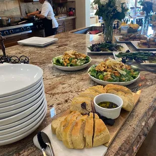 Focaccia bread, Cesar salad both so very good