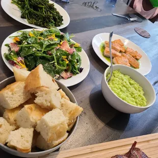Seared steak along with the salmon dinner.