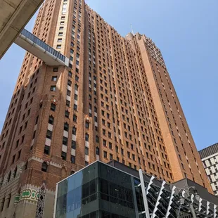 a view of a tall building