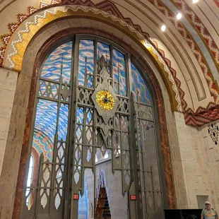 a view of the inside of a building