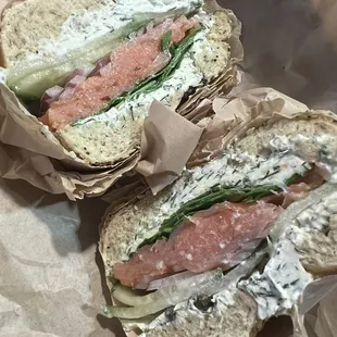 Lox bagel sandwich