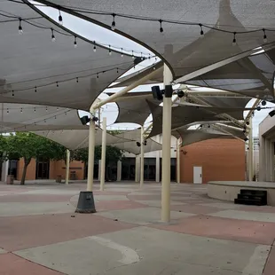 an outdoor seating area