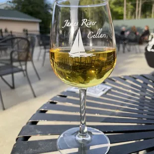 a glass of white wine