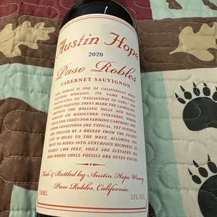 a bottle of red wine