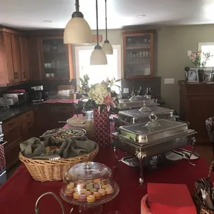 BBQ menu setup on our kitchen island for pool party and wedding shower