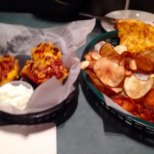 Sampler platter and pig skins...sooo good but too much for us to eat!