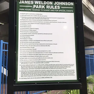 Park rules...hope they are enforced.